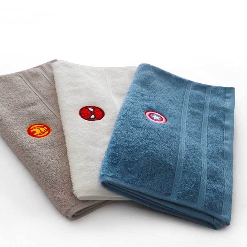 Disney Marvel Adult Child Washing Towels Badge Embroidery Cool Edition ManThick And Soft 34X75 cm