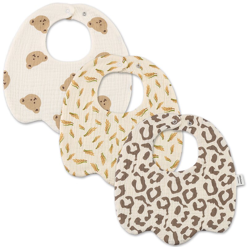 6 Layers Cotton Gauze Newborn Stuff Saliva Towel Soft Burp Cloth Bibs For Kids Cute Print Bavoir Baby Feeding Bib Bandanas Bebe