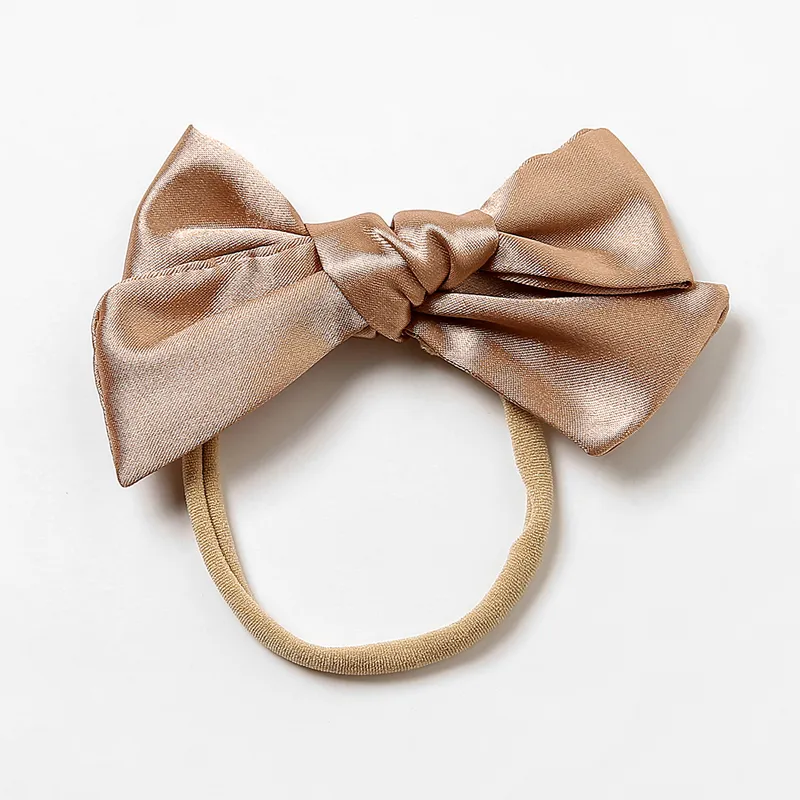 Slik Bowknot Hair Accessories Baby Headband Skinny Bands For Children Girls Solid Color Hairband Infant Lovely Bandanas Headwear