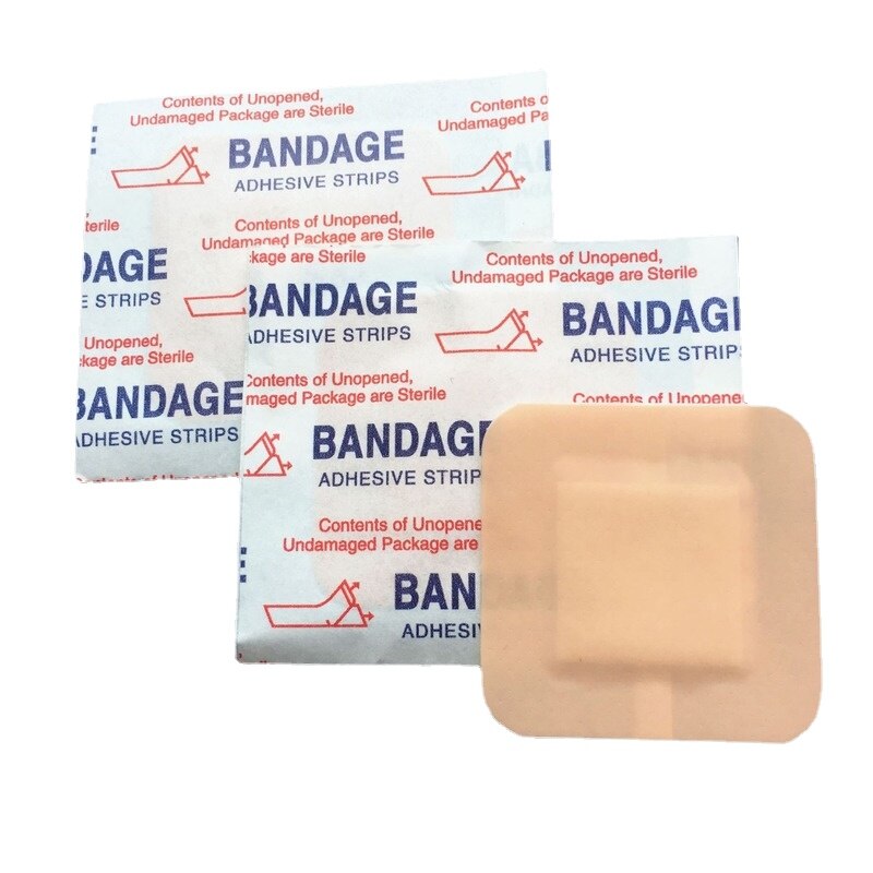 50pcs/set Square Shape Patches Breathable First Aid Band Aid Hemostatic Patch Adhesive Bandage for Kids Wound Dressing Plaster
