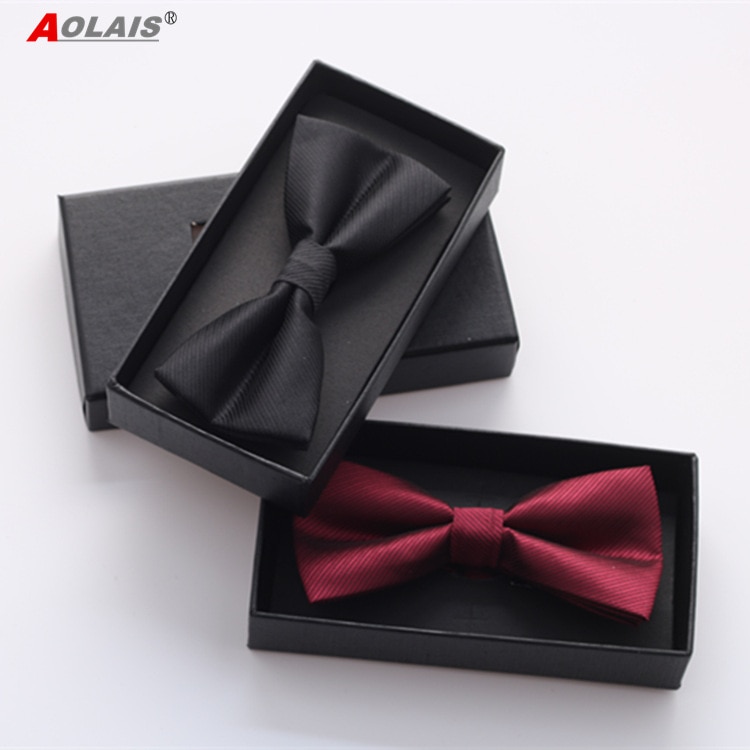 Men's formal bridegroom wedding bow tie best man wedding dress British bow black burgundy dark twill