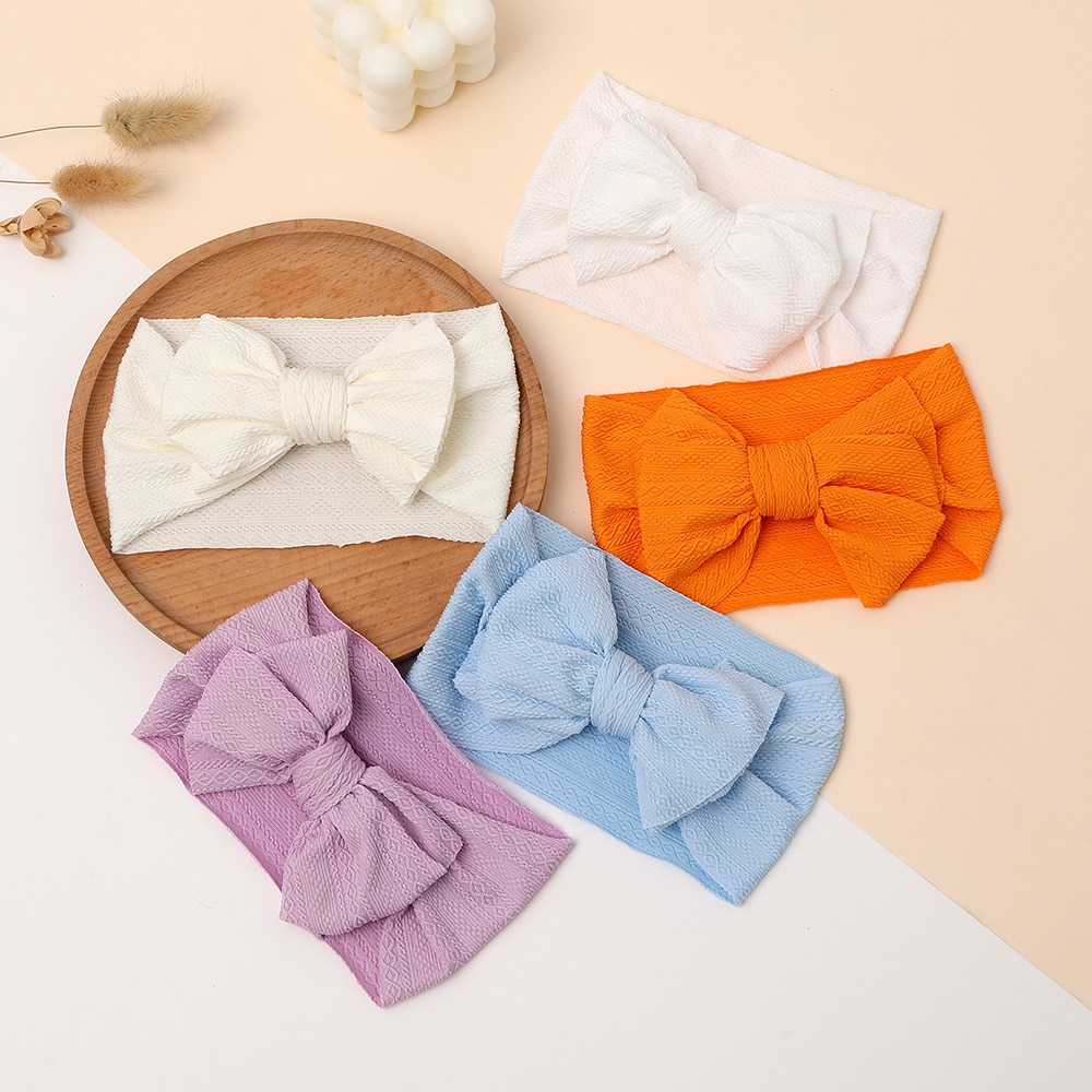 European and American New Children's Hair Accessories Baby Elastic Jacquard Fabric Girls' Headband Wide Brim Baby Hair