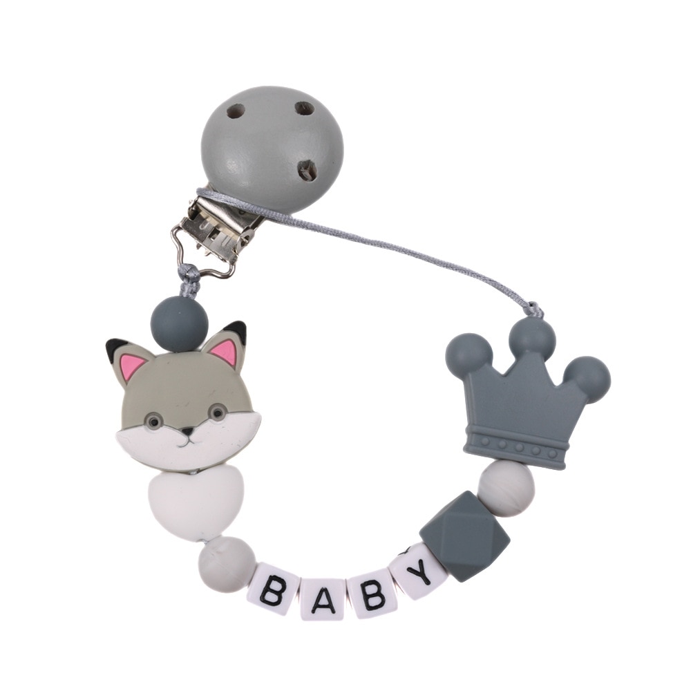 Personalized Pacifier Clip Baby Customization Name Silicone Pacifier Anti-Drop Chain Food Grade Silicone Teething Toys For Molar