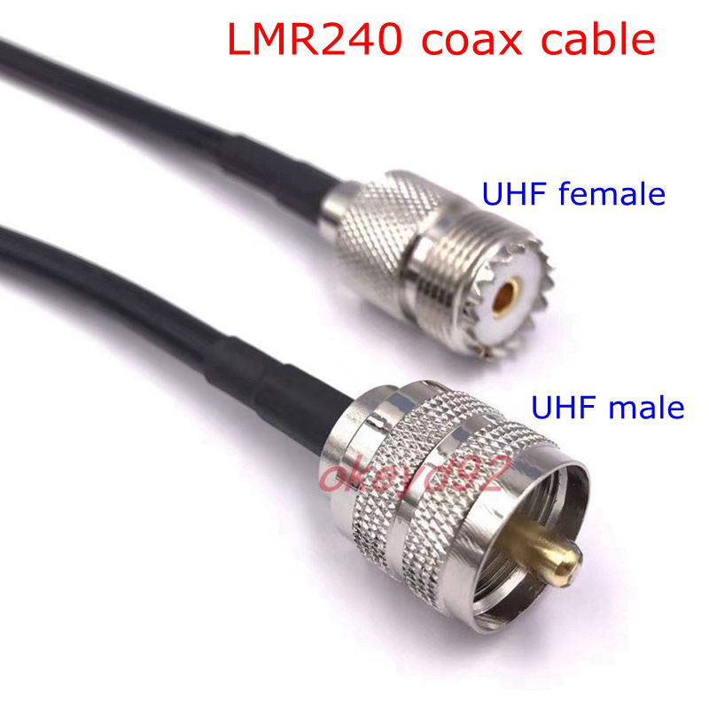 LMR240 Coax Cable SL16 UHF S0239 Female To UHF PL259 Male Connector UHF Male Female Crimp for LMR240 Pigtail Antennm 1M/2M/5M