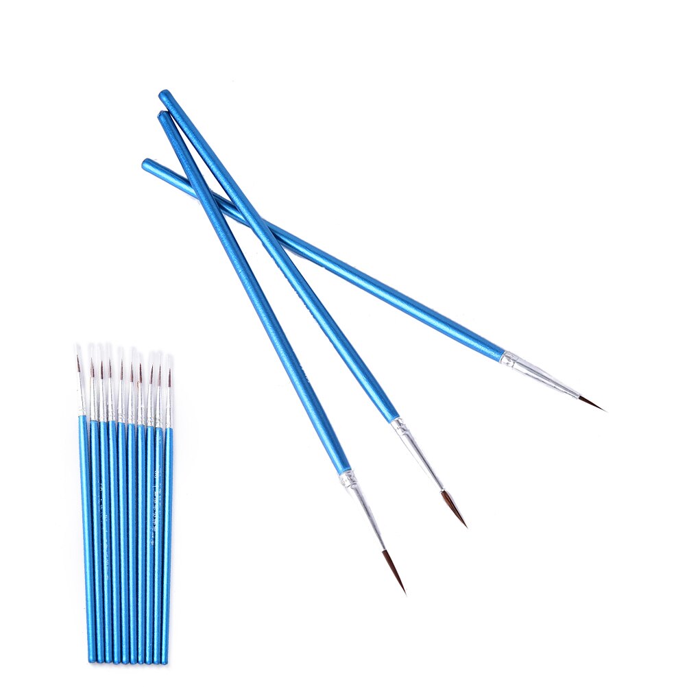 Hot 10Pcs/Set Nylon Hair Round Painting Teacher Tools Set Brush Hook Line Pen Artist Draw Painting Craft