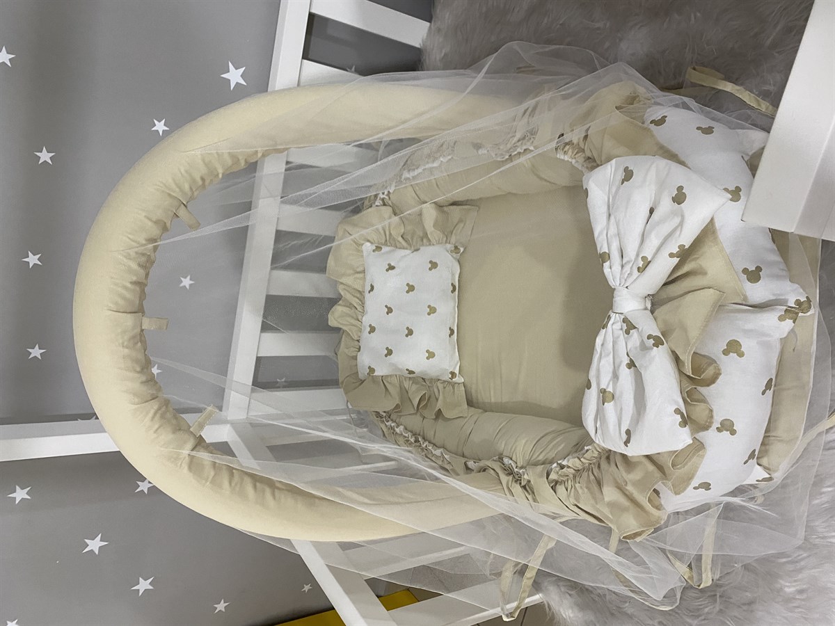 Jaju Baby Gold Mickey Combined Mosquito Net and Toy Hanger Luxury Design Frilly Babynest