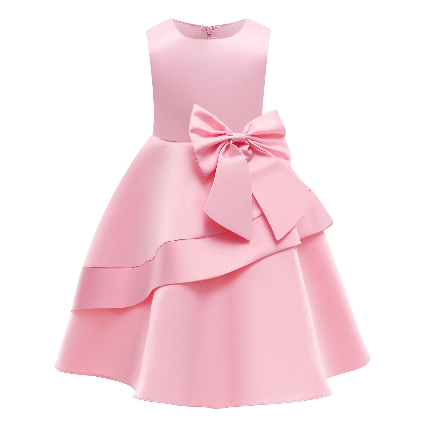 Autumn New Elegant Red Christmas Party Girl's Ceremonial Dress For Girls Bridesmaid Ball Gown Baby Kids Clothes 5 6 7Years 