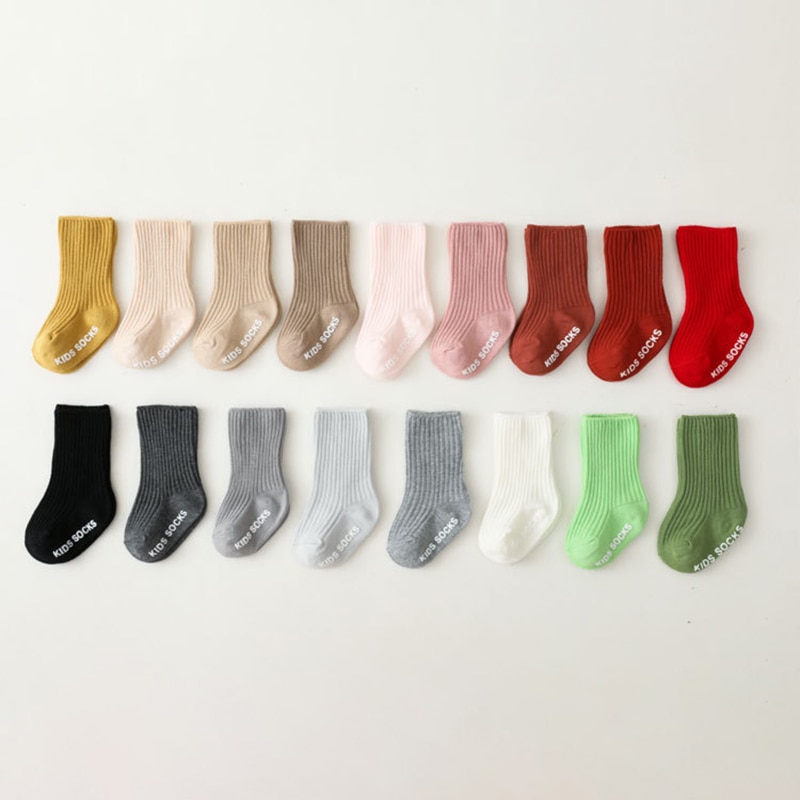 Toddler Kids Socks Newborn Baby Children's Cotton Sock for 0-3Y Boys Girls Ankle Socks Stripped Non-slip Infant Baby Floor 