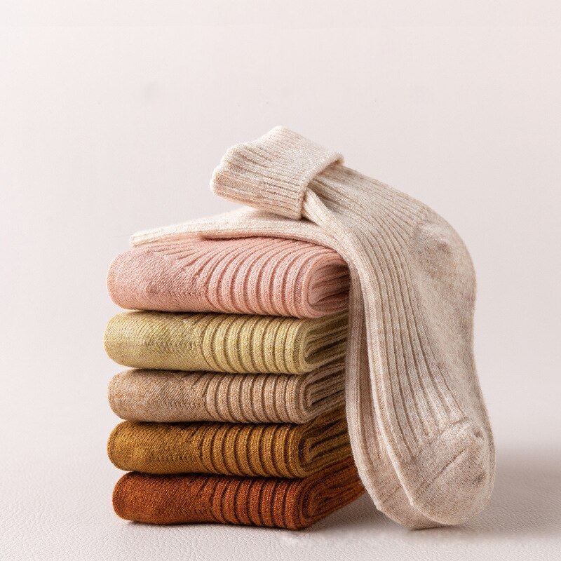 1 Pair Wool Socks Children Short Warm Winter Baby Pure Color Autumn Kids Sock Toddler Breathable