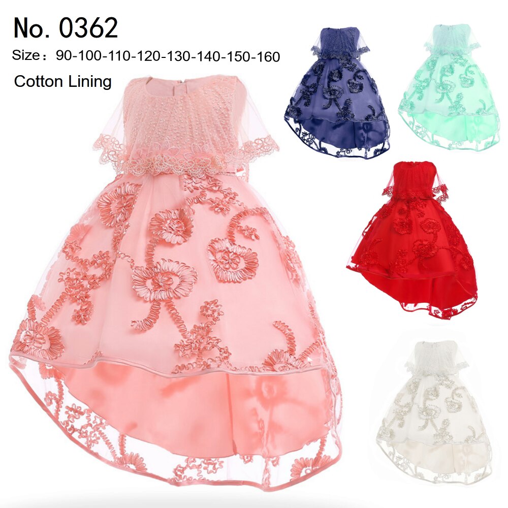 Hot Selling 2-12 Years Kids HG Princess 2023 New Design Girl Party Dress For Children Dresses Long Train Peach Kids Evening Gown