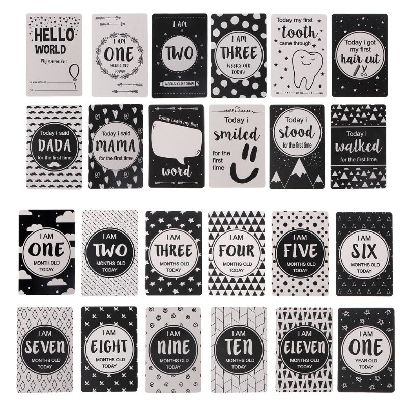 for Creative DIY 0-12 Month Baby " Year" Pictures Display Paper Photo Cards Commemorate Kids Growing Memory Gift