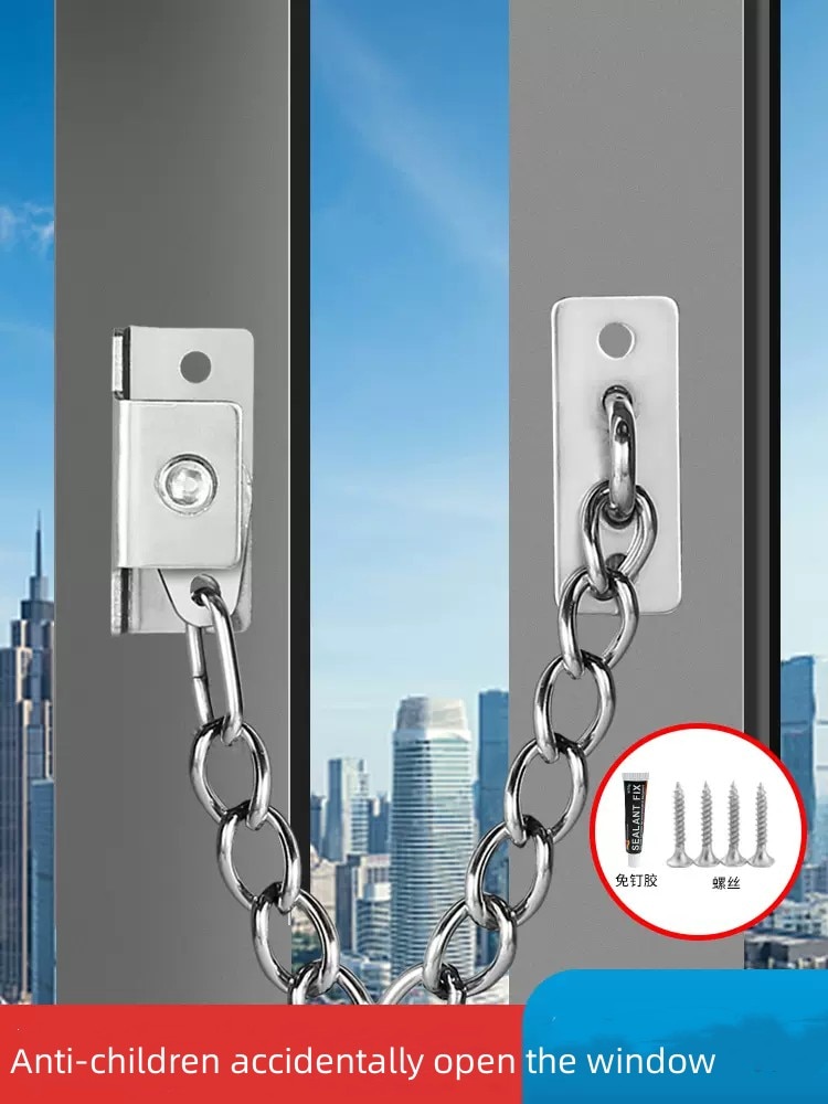 Anti-children Accidentally Open The Window Stainless Steel Metal Lock, Child Security Protection