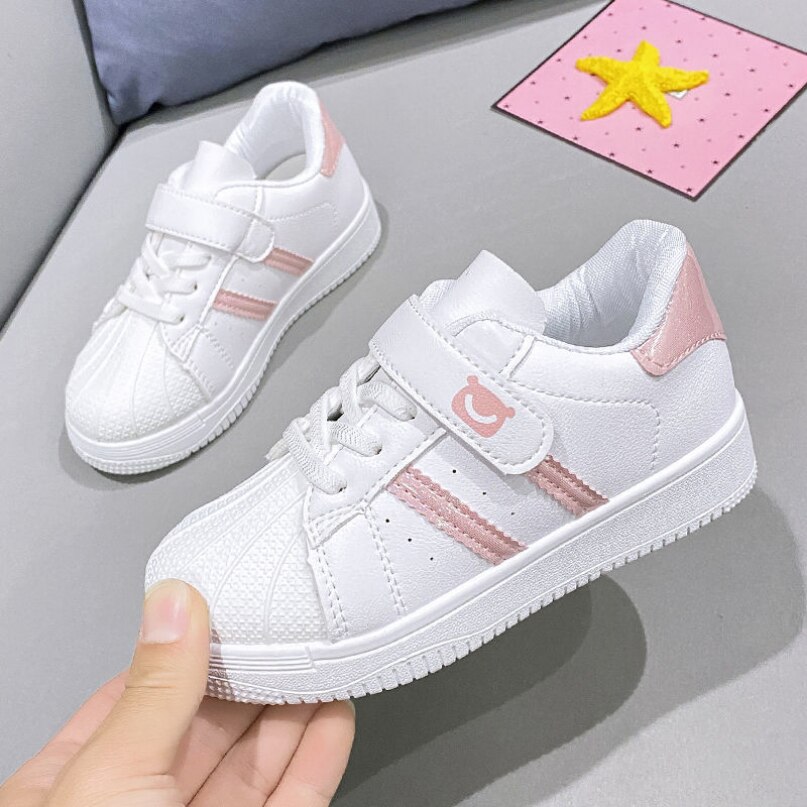 Fashion Sneakers Baby Sport Flats Antislip Patchwork PU Preppy Style Boys Girls Casual Shoes Versatile Sneakers Kids Skate Shoes