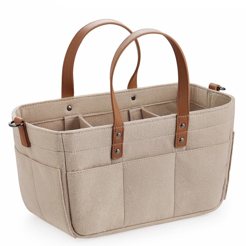 Baby Felt Storage Nursery Organizer Basket Infant Diaper Bag With Handle Caddy Changing Nappy Kids Storage Carrier