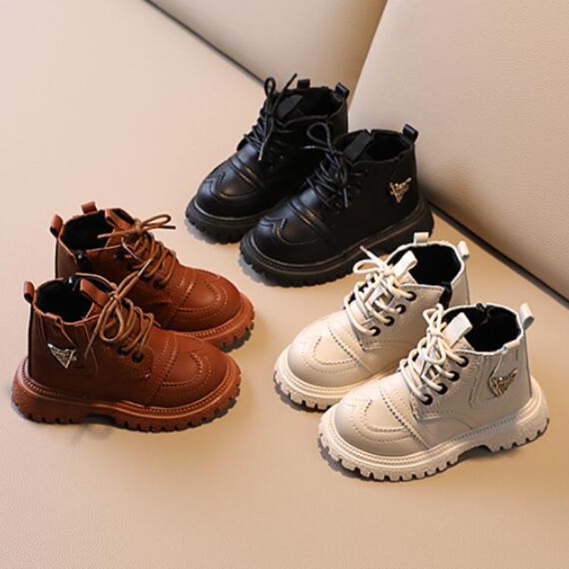 winter girls ankle boots boys baby single boots 2023 fashion New double buckle children princess short boots Non Slip snow boots