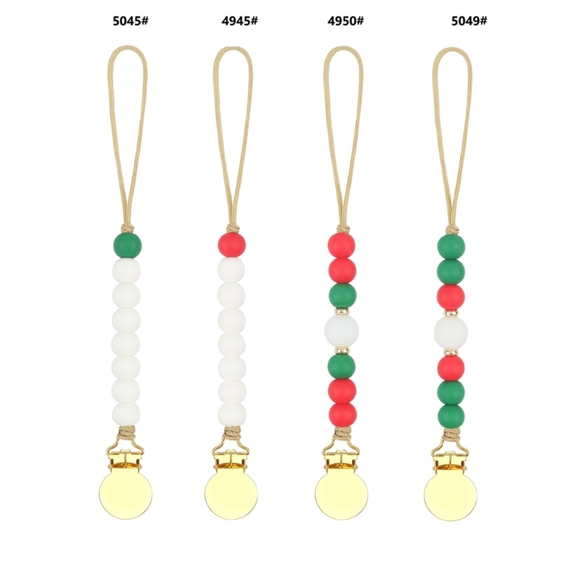 Pacifier Clip Holder Teething Beads for Baby Girls Shower Gift for Boy and Girl
