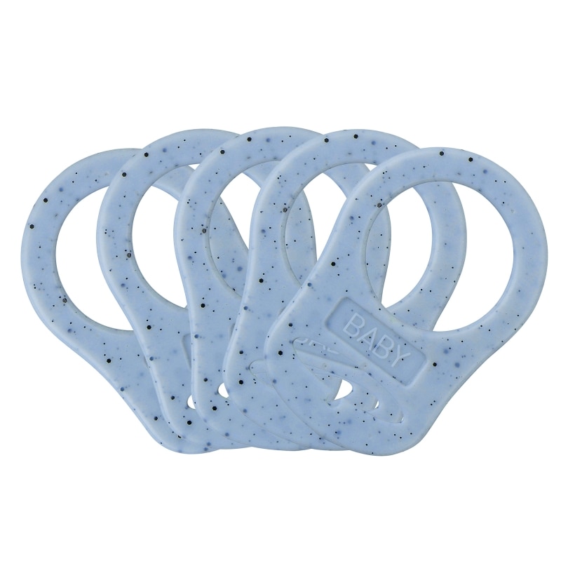 5pcs Food Grade BPA Free Silicone Adapter Rings Holder for Button Style Dummy Nipple Baby Pacifier Soother Teething Ribbon Clip