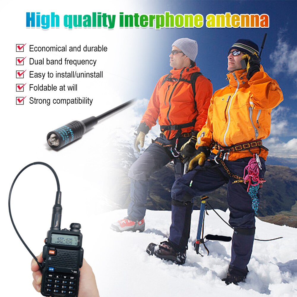 NA-771 Dual Band High Gain Flexible Antenna ABS For Baofeng UV-5R UV-82 AR-F8 BF-888S Walkie Talkie Accessories