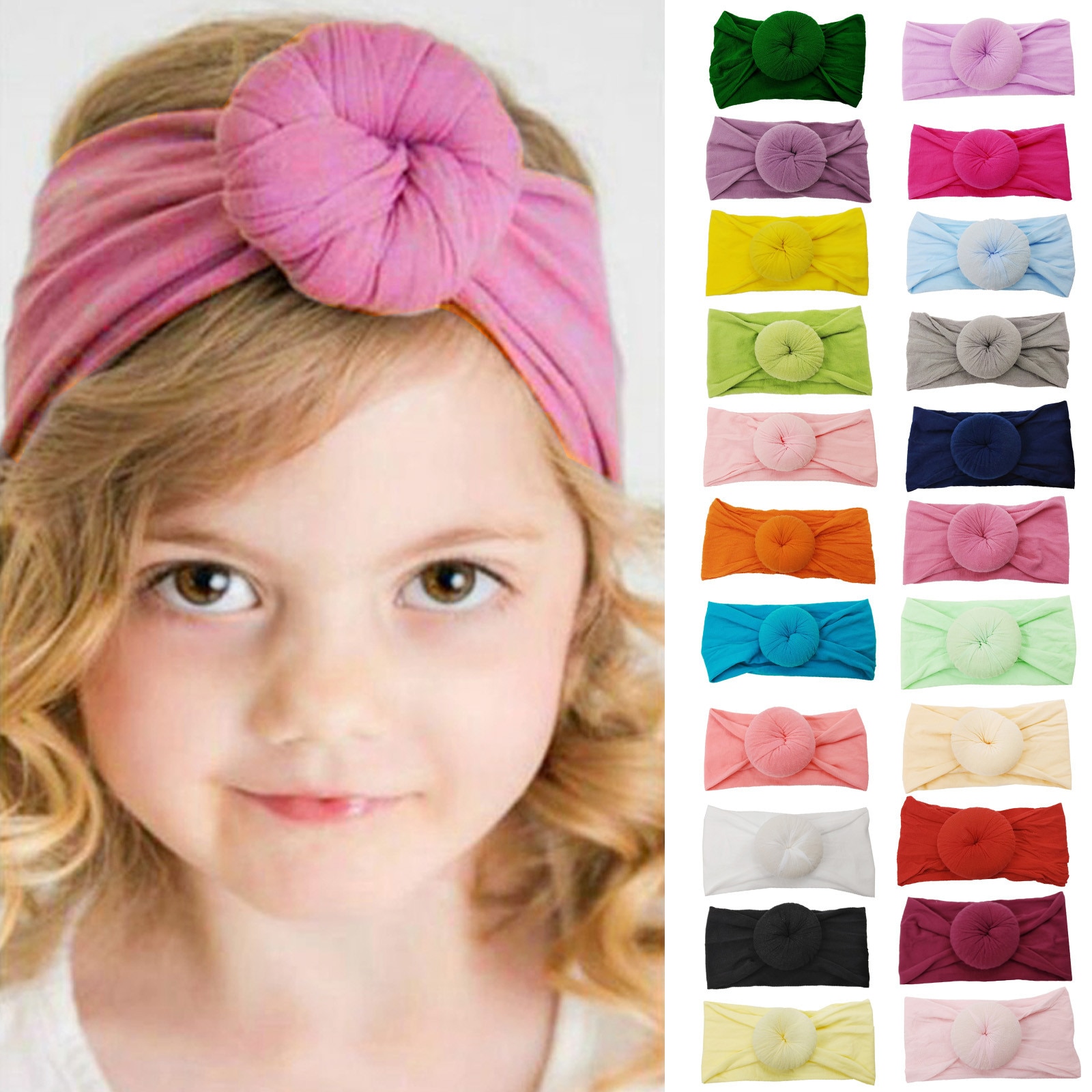 1/2/3/4 Pcs Headband Infant Toddler Baby Girls Headwear Solid Color Stretch Headband Multi Color Hairband Kids Hair Accessories