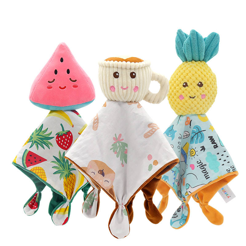 Baby Infant Soothe Appease Towel Plush Toys Cute Watermelon Pineapple Appease Dolls For Newbrons Soft Stuffed Comforting Towel