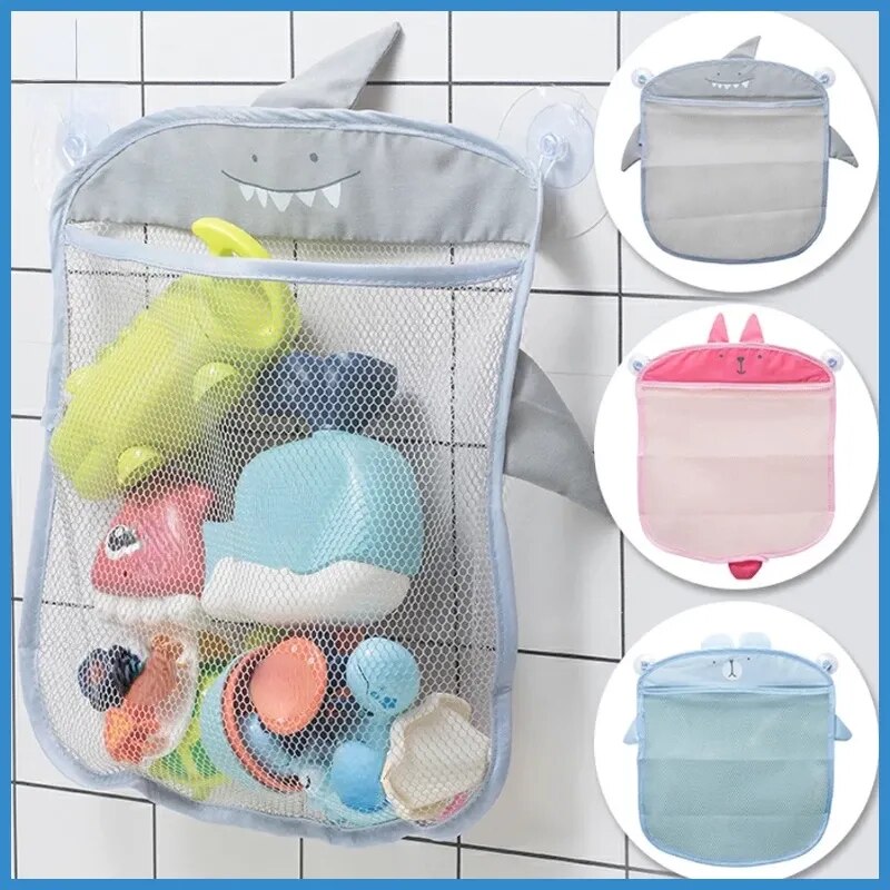 Baby bathroom mesh bag for bath toys bag Kids basket toys net cartoon animal shapes Waterproof cloth sand toys Beach storage
