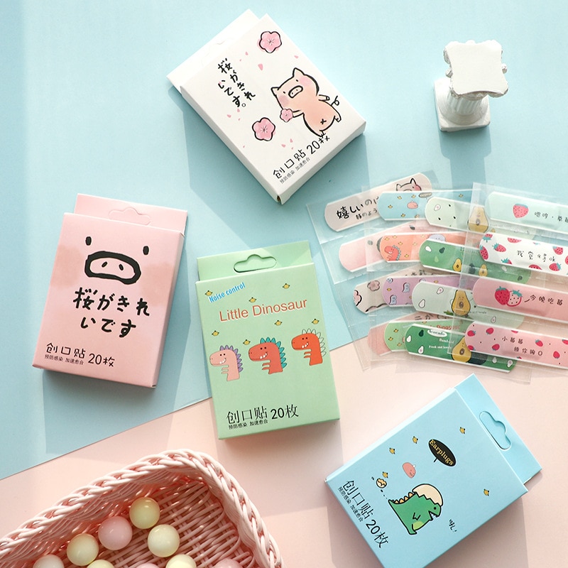 20pcs/box Cartoon Band Aid Wound Dressing Patch Medical Strips Plasters for Children Baby Waterproof First Aid Adhesive Bandage