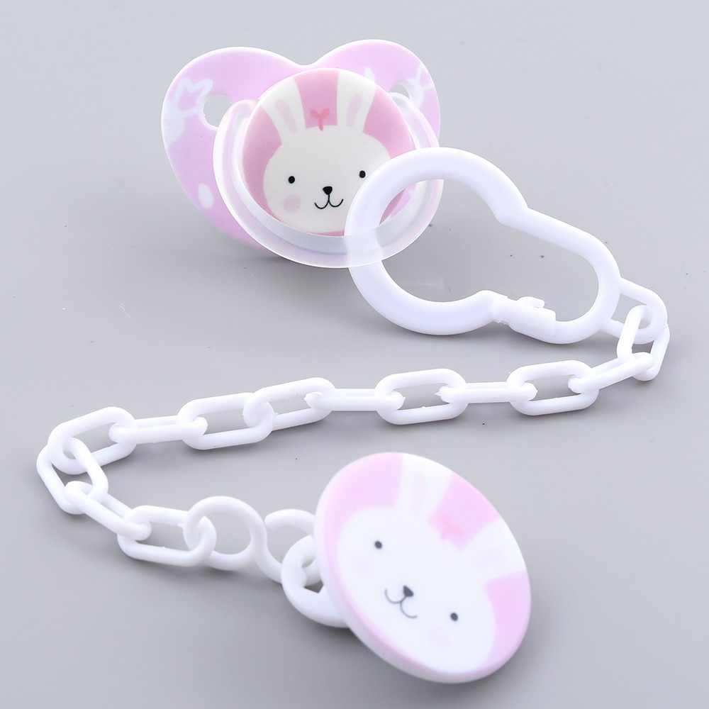 Adult Pacifier Nipple Pacifier Clip Holder Silicone Pacifier With Print Pattern Shower Gift BPA Free For Newborn Chupetes