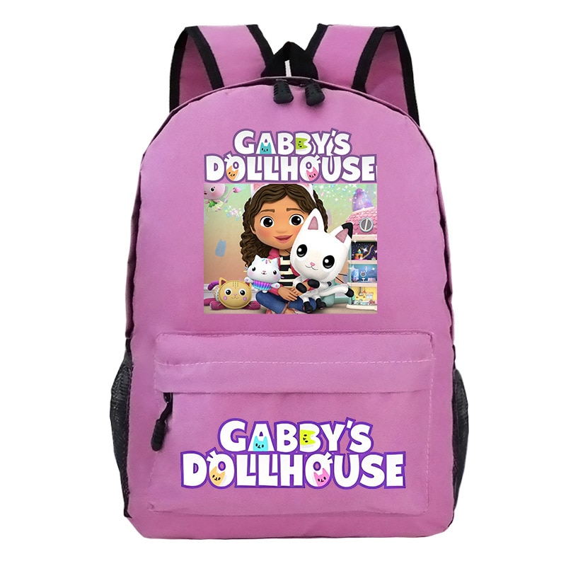 Gabby Dollhouse Backpack Pattern Printed Boys Girls Daily Fashion Knapsack Teens Students Casual Outdoor Rucksack School Bags