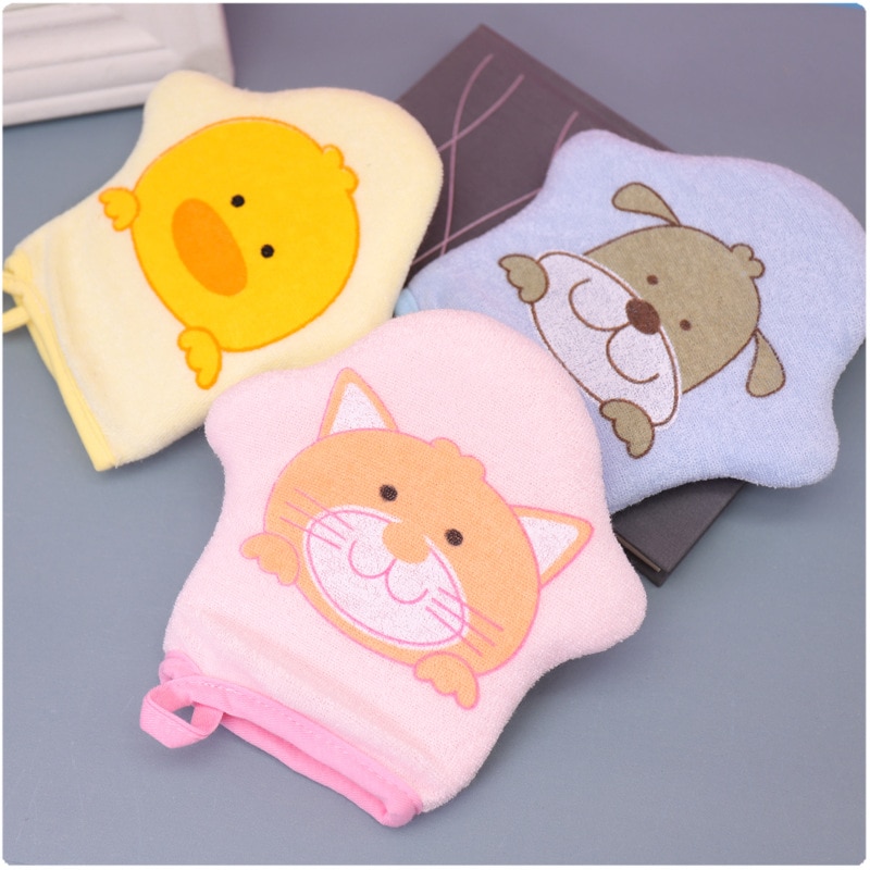 Baby Cute Cartoon Animal Bath Newborn Wipe Baby Star Shaped Hangable Bath Mud Gloves Babies Adults Shower Accessories