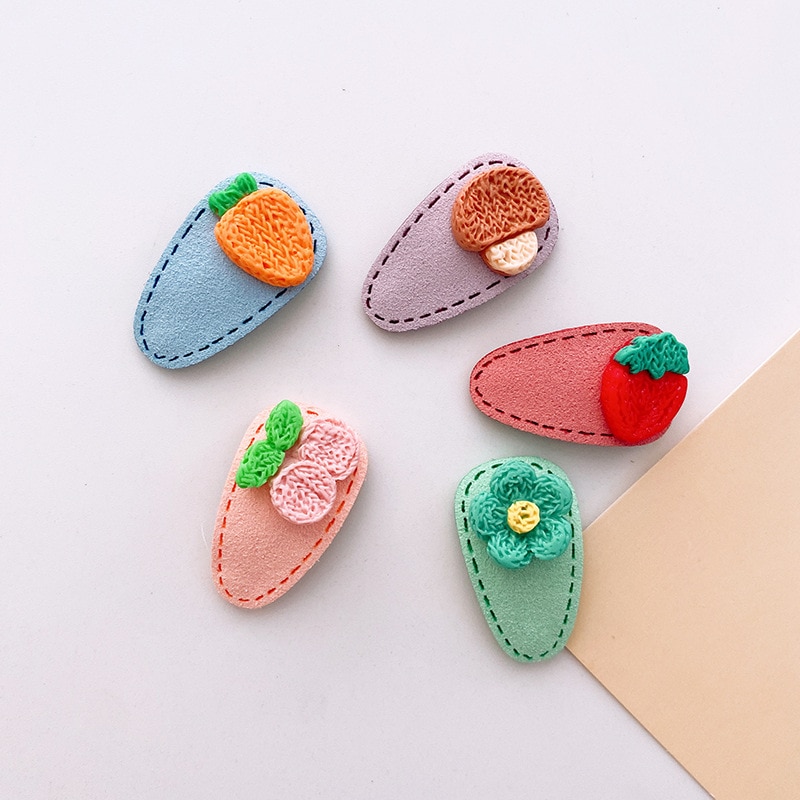 5pcs/box Mini Korean Hairpins for Baby Girl Small Cute Floral Fruit Heart Hair Clip Bang Side Clip Baby Girl Hair Accessories