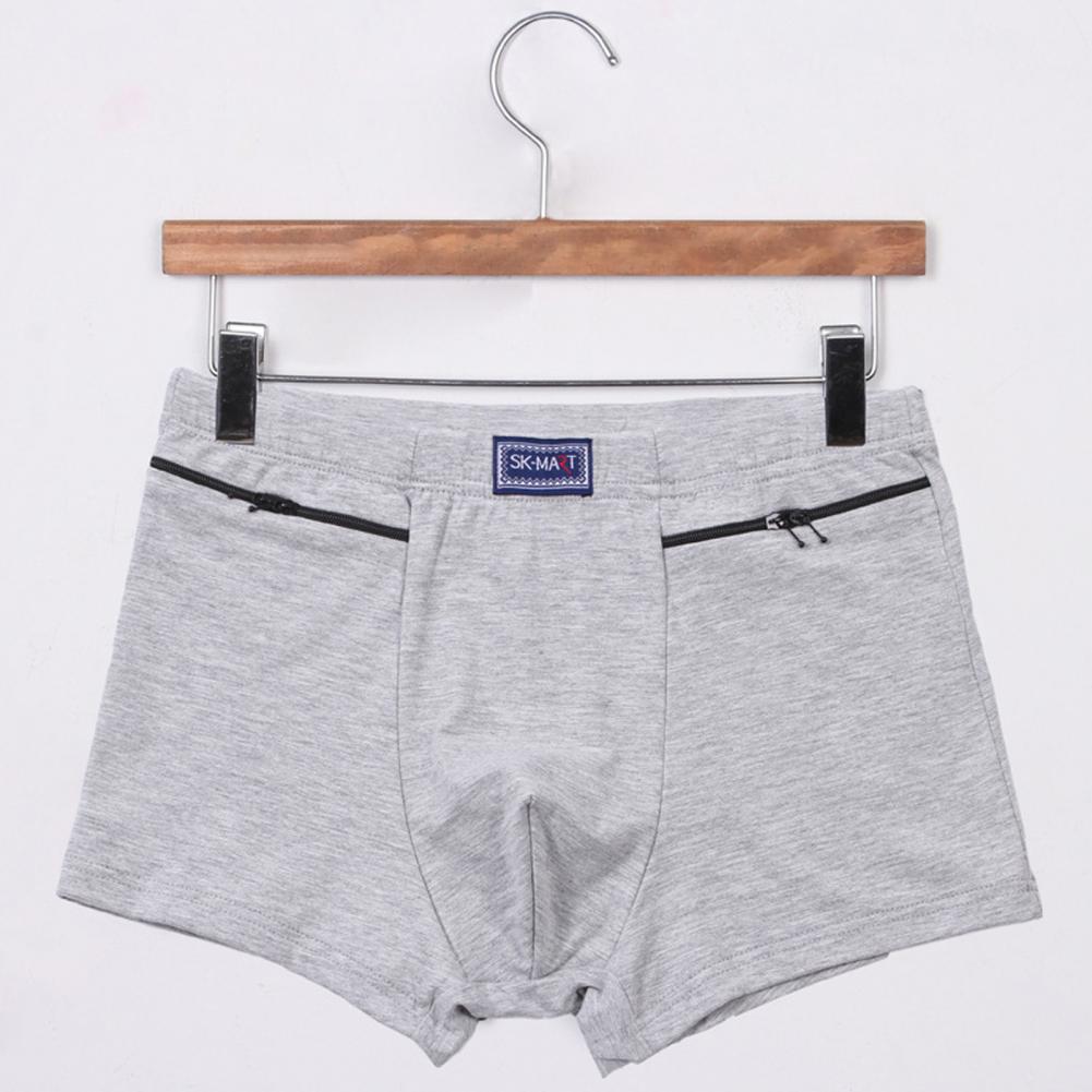 Trendy Shorts Underwear Zipper Pockets Comfy U Convex Male Shorts Underwear Comfortable Sexy Panties for Inside
