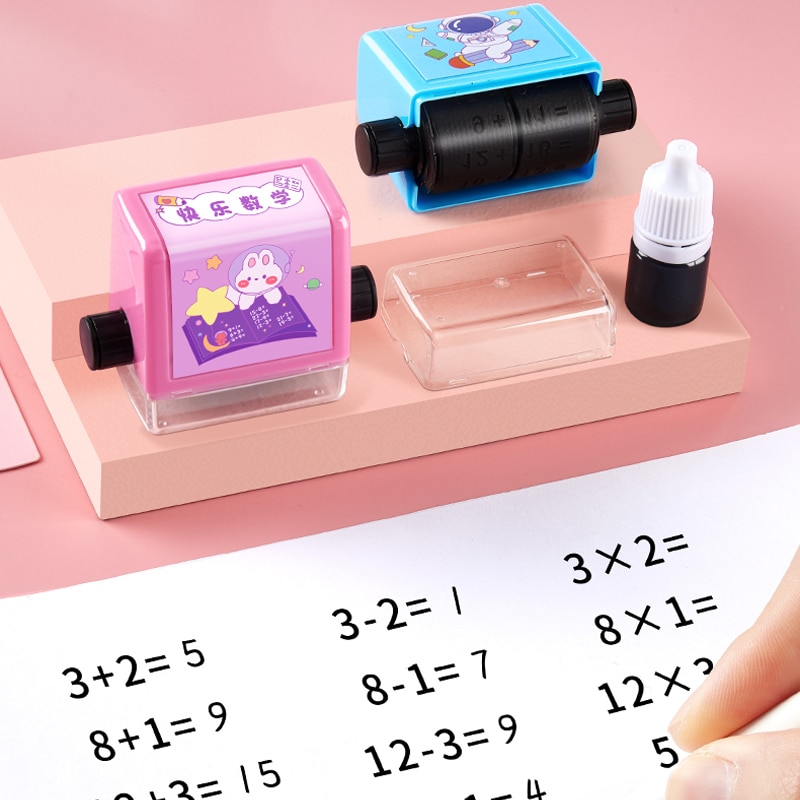 Addition Subtraction Multiplication Division Seal Teaching Digital Roller Practice Number Rolling Stamp Questions for Students