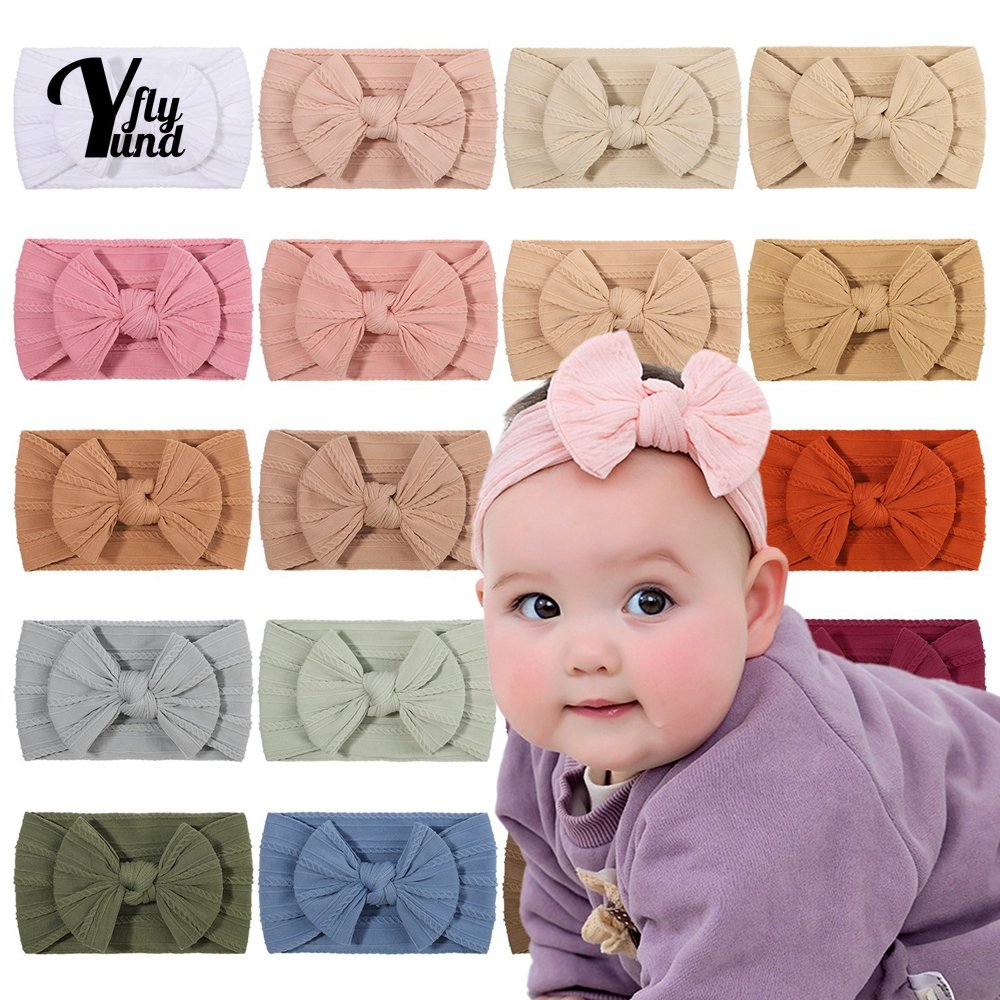 Yundfly Elastic Nylon Baby Girls Headband Bows Kids Hair Bands Apparel Accessories Photography Props Toddler Birthday Gifts