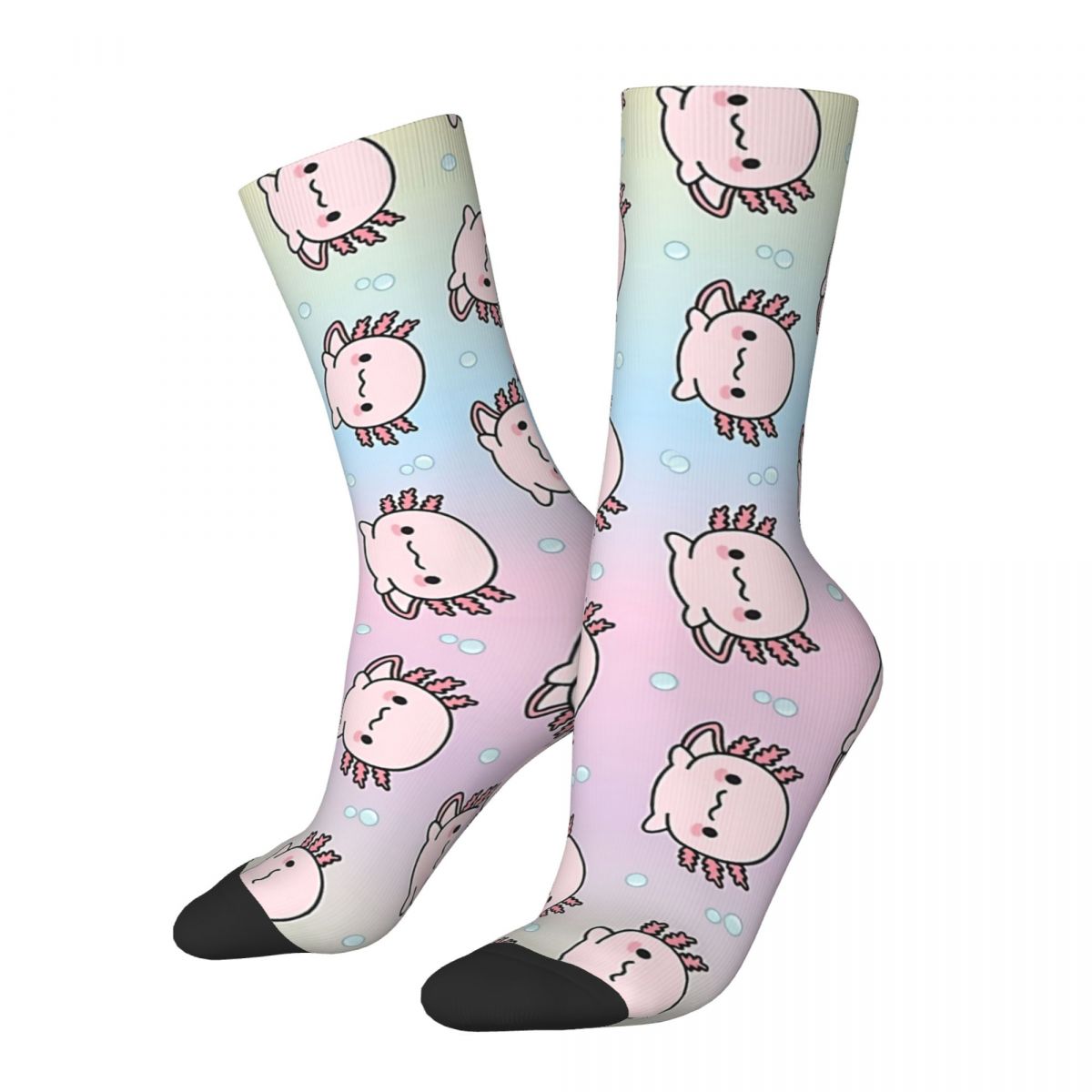 Happy Funny Men's Socks Cute Axolotl Vintage Harajuku Hip Hop Hip Hop Novelty Casual Crew Crazy Sock Gift Printed