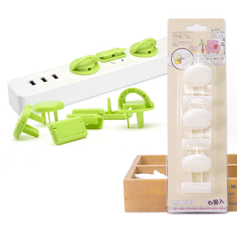 6pcs/pack Baby Safety EU Socket Cover Security Child Electric Socket Outlet Plug Safe Lock Anti Shock Plugs Protector Cover