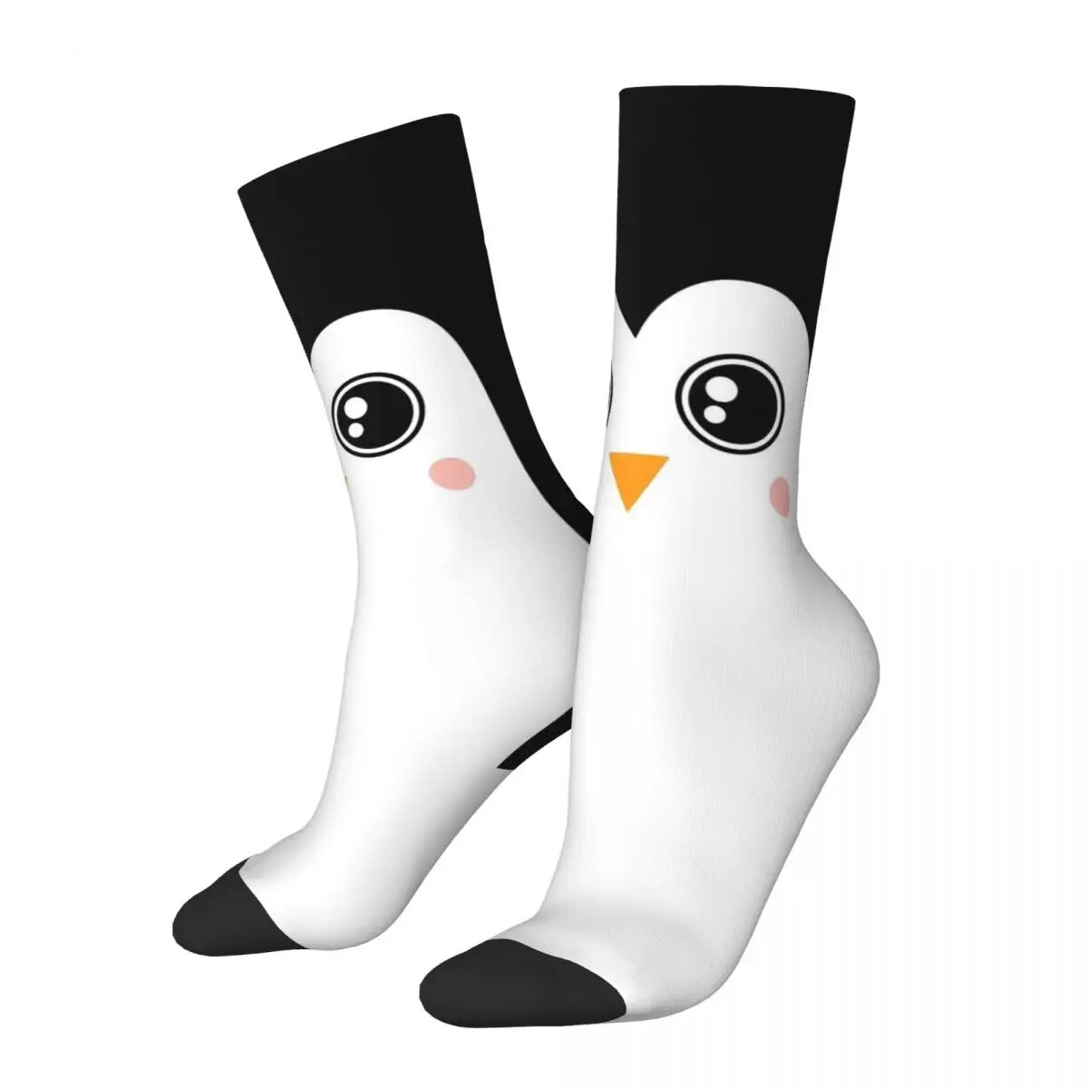 Hip Hop Retro Penguin Face Crazy Men's Socks Unisex Harajuku Pattern Printed Funny Novelty Happy Crew Sock Boys Gift