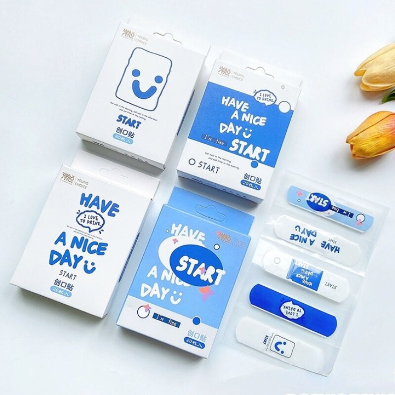 20pcs/box Breathable Band Aid Skin Patch Cartoon Plasters for Children Baby Wound Dressing Tape Adhesive Bandages Medical Strips