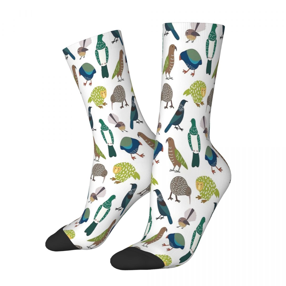 Cute New Zealand WHITE Kakapo Parrot Kaka Po Strigops Habroptila Bird Birds Socks Male Mens Women Autumn Stockings Printed