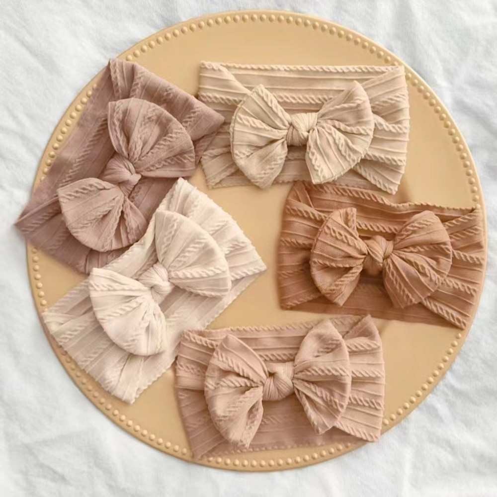High Quality New 32 Colors Newborn Baby Headband for Girls Elastic Knit Children Turban Baby Bows Soft Nylon Kids Headwear