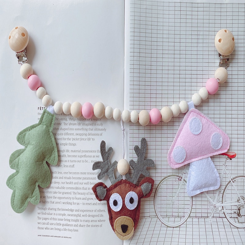 Baby Teether Chian for Kids Montessori Toys Cute Soother Teether Newborn Dummy Holder Pacifier Clips Teething Bracelets