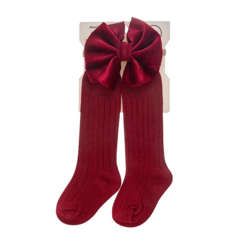 Baby Girls Socks Toddler and Headband Set Infant Cotton Socks Gift for Babies