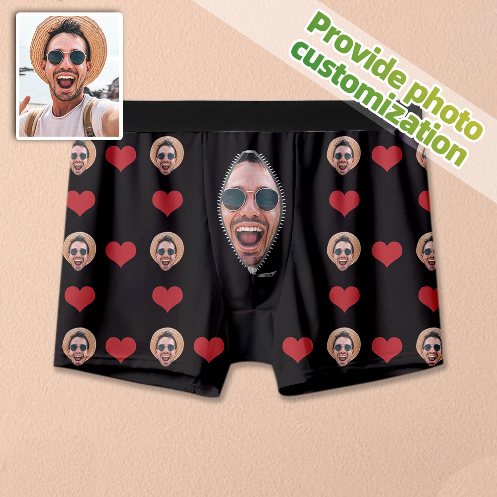 Seamless Pattern Custom 3D Print Photo Gift Soft Man Underwear Image Men Boxer Pants Breathable Comfortable Underpants Customize
