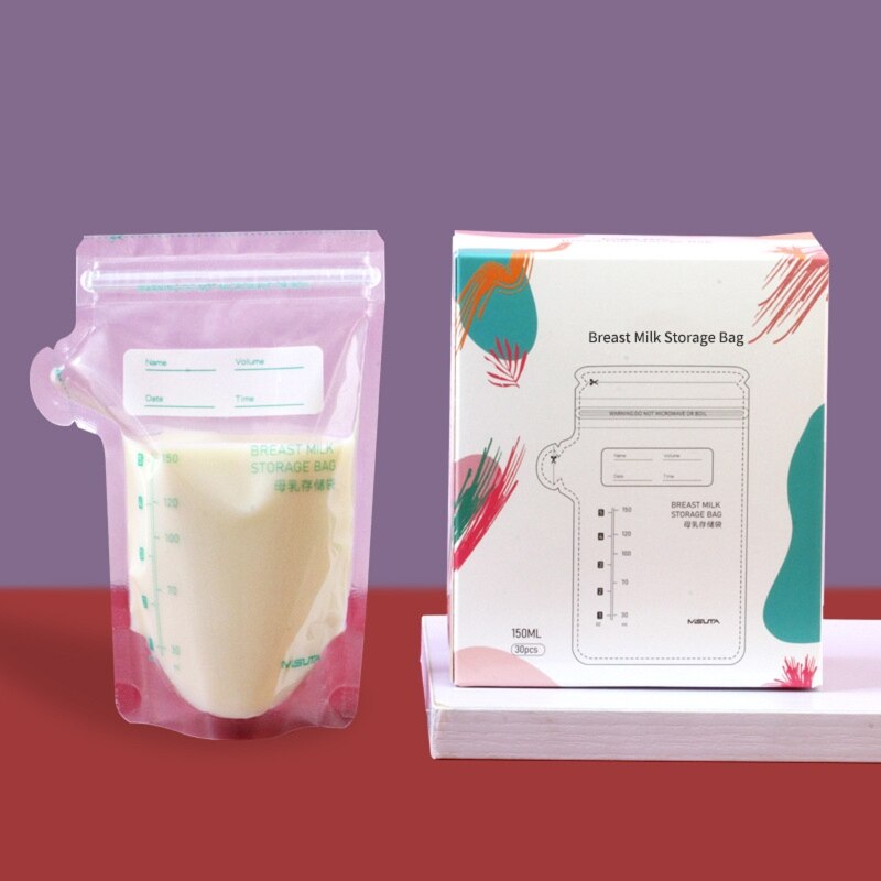 Baby Food Pouch Breast Milk Storage Bags 30Pack Clear Food Bags 150/200ML Travel Food Storage Bag Milk Freezer Bags