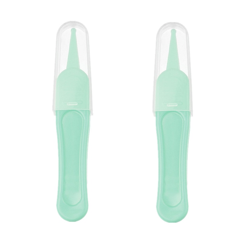 2pcs/lot Safety Booger Earwax Tweezer for Baby Nose Ear Cleaning Tweezers Infant Baby Daily Nursing Care Safety Round Tip