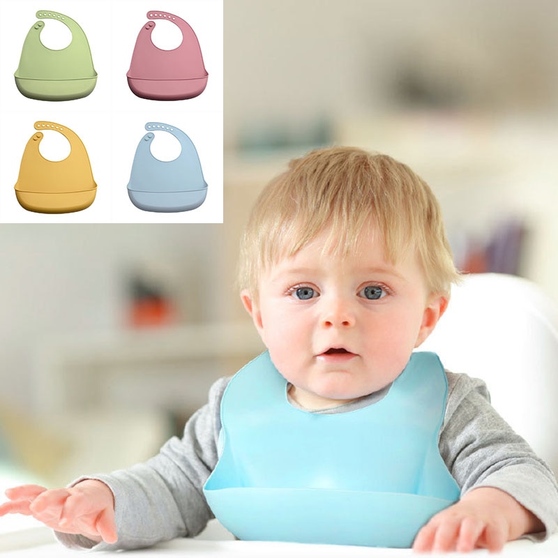 Baby Bibs BPA Free Silicone Bib Adjustable Waterproof Saliva Dripping Bibs Soft Edible Silicone Saliva Towel Drooling Baby Scarf