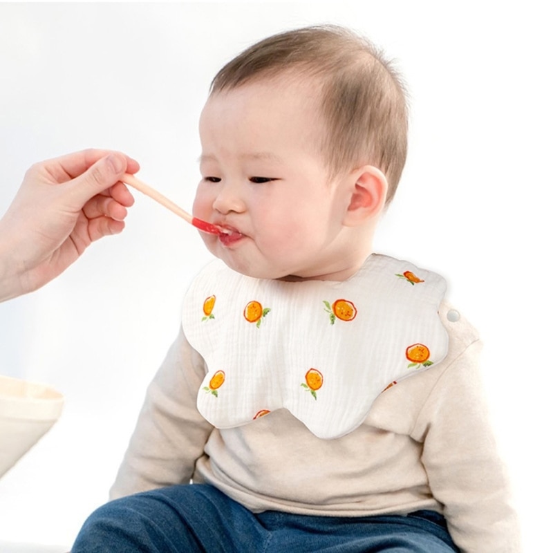9 Styles Printed Baby Muslin Scarf Bib Adjustable Baby Bib for Boys Girls Multipurpose Scarf Bib for Teething and Drooling