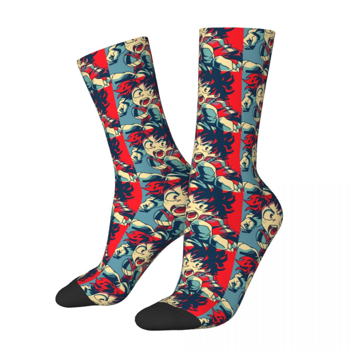Cool Boku No Hero Academia Midoriya Basketball Socks My Hero Academia Anime Manga Polyester Long Socks for Unisex Breathable