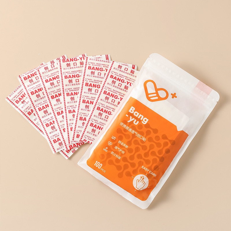100Pcs/lot Self-adhesive Stickers Wound Strips Plasters Patches Elastic Band-aids Waterproof Breathable Hemostatic Bandages