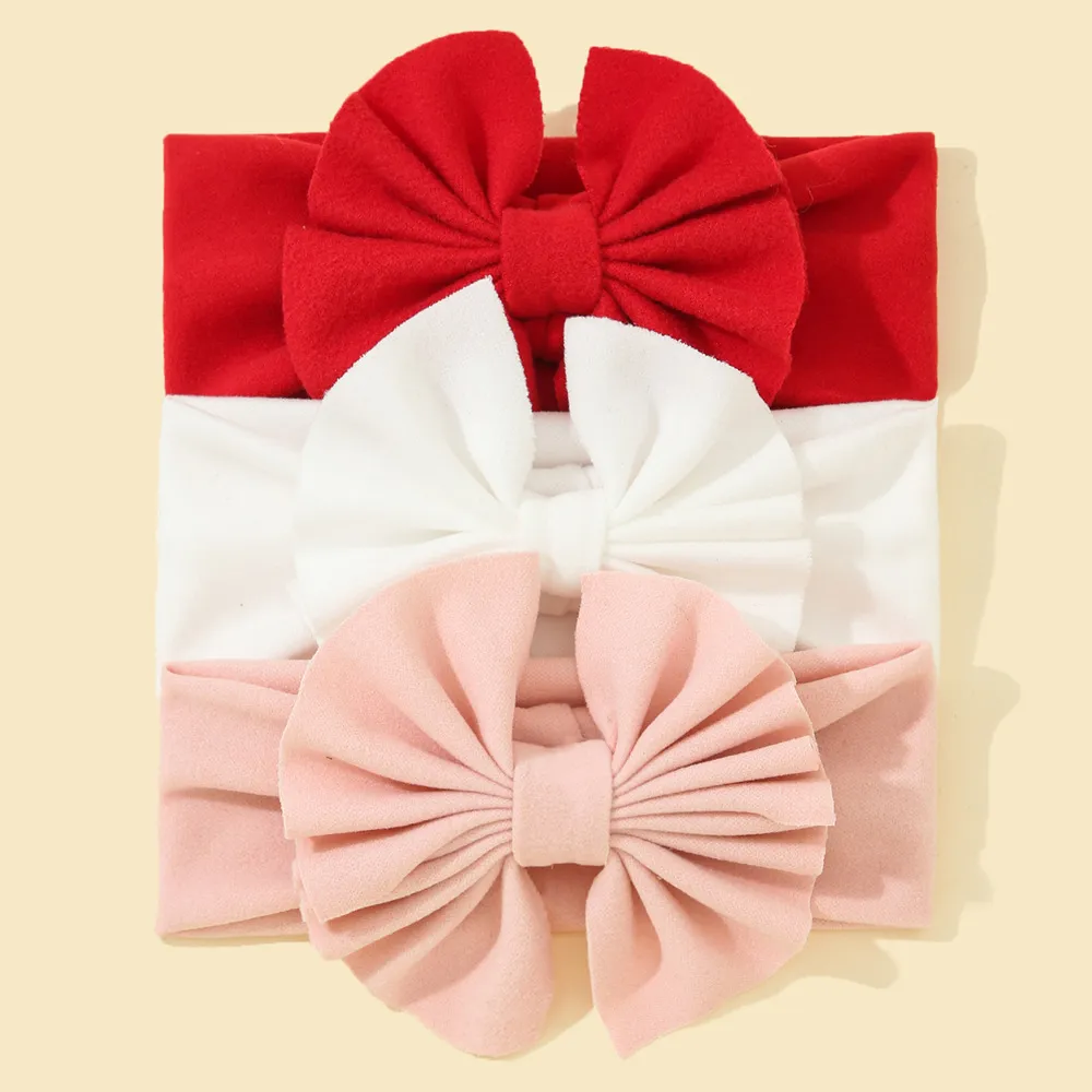 3pcs/lot Faux Cashmere Baby Girl Headband Turban Baby Solid Color Headbands for Newborn Bow Hair Band Baby Hair Accessories
