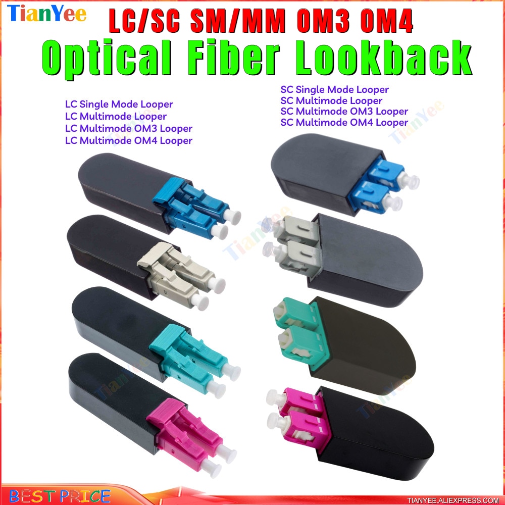 LC SC UPC SM/MM Fiber Optic Circuitors Connector OM3 OM4 Fiber Optic Loopback Adapter Fiber Optic Looper Adapter